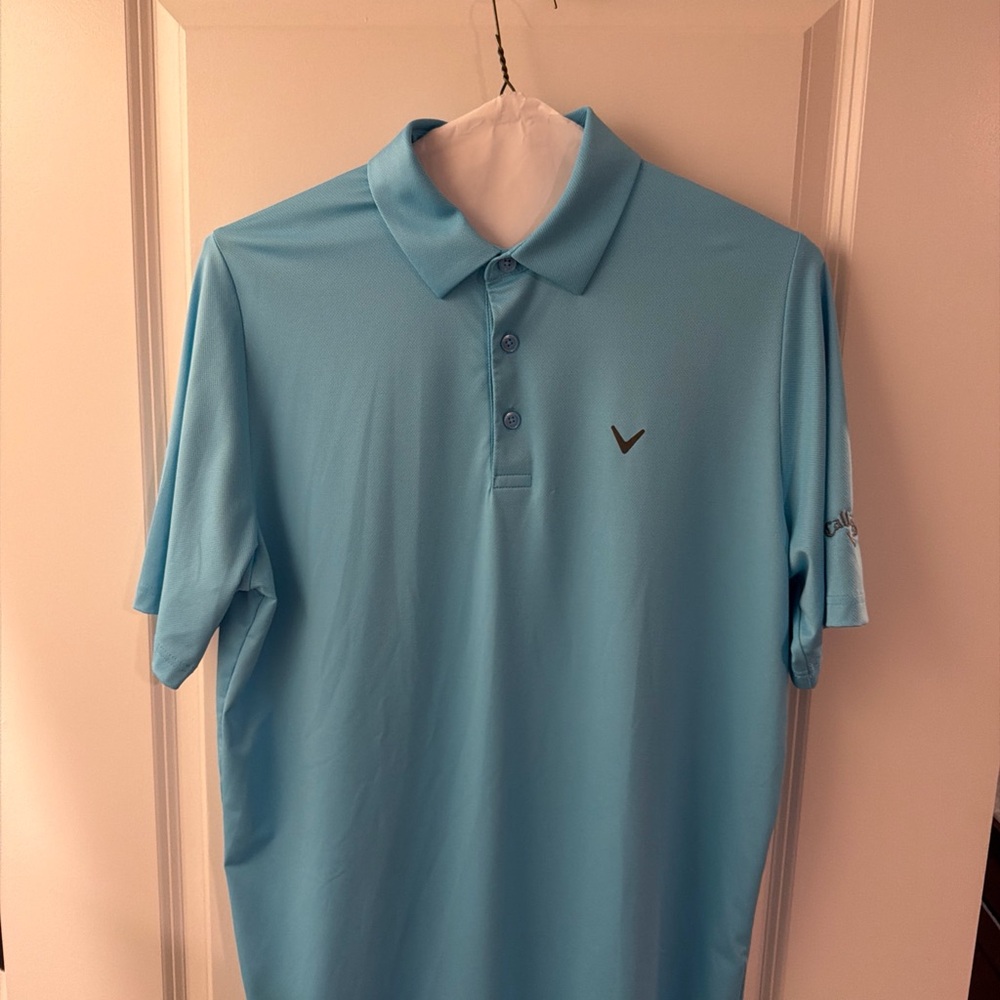 Callaway Golf Men’s OptiDry SwingTech Polo Shirt Light Blue M